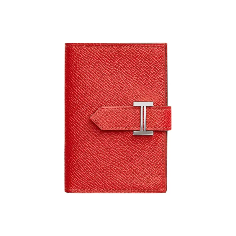 HERMES Bearn Epsom Calfskin Card Holder Women's Field Orange-0
