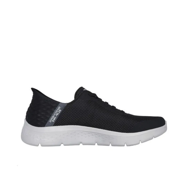 Skechers Slip Ins Slip Resistant Low Top Running Shoes Men's Black Gray-1