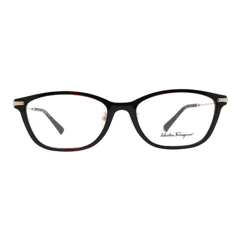 FERRAGAMO Titanium Irregular Shape Eyeglass Frames Women's Black-1
