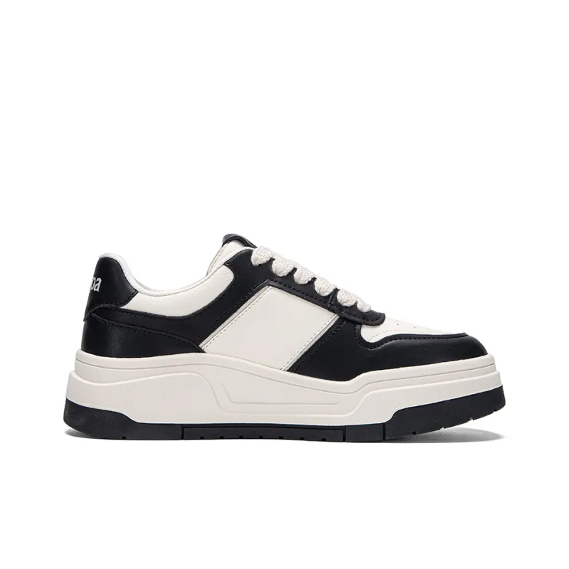 Kappa Anti Slip Wear Resistant Low Top Skateboard Shoes Women's White Black-1