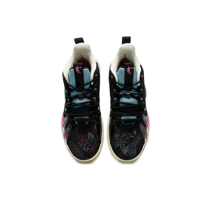 QIAODAN Anti Slip Wear Resistant Low Top Basketball Shoes Men's Black-2