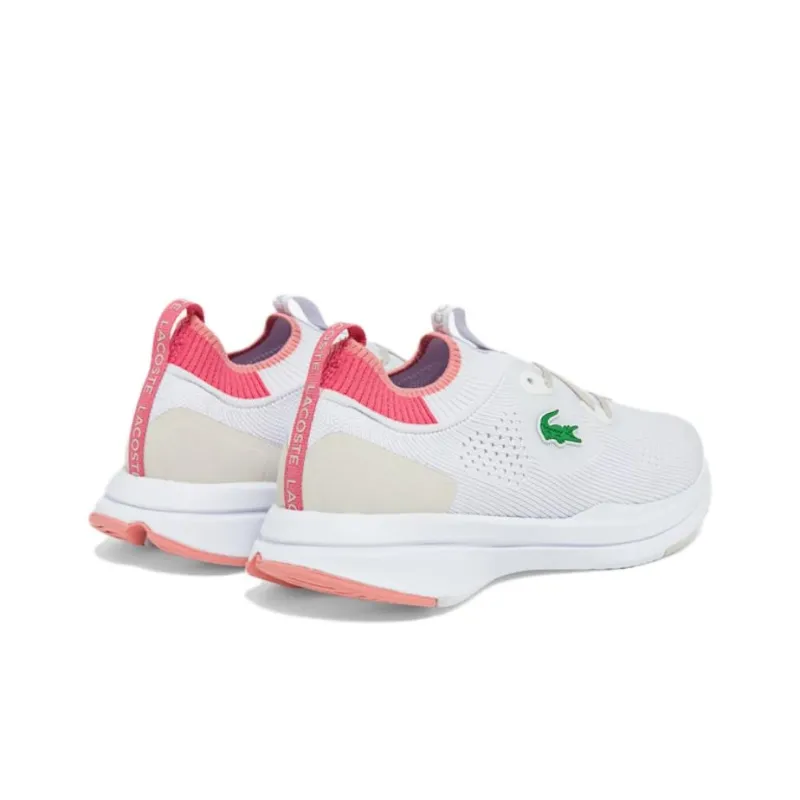 LACOSTE Wear Resistant Slip Resistant Low Top Casual Shoes Women's White Pink-2