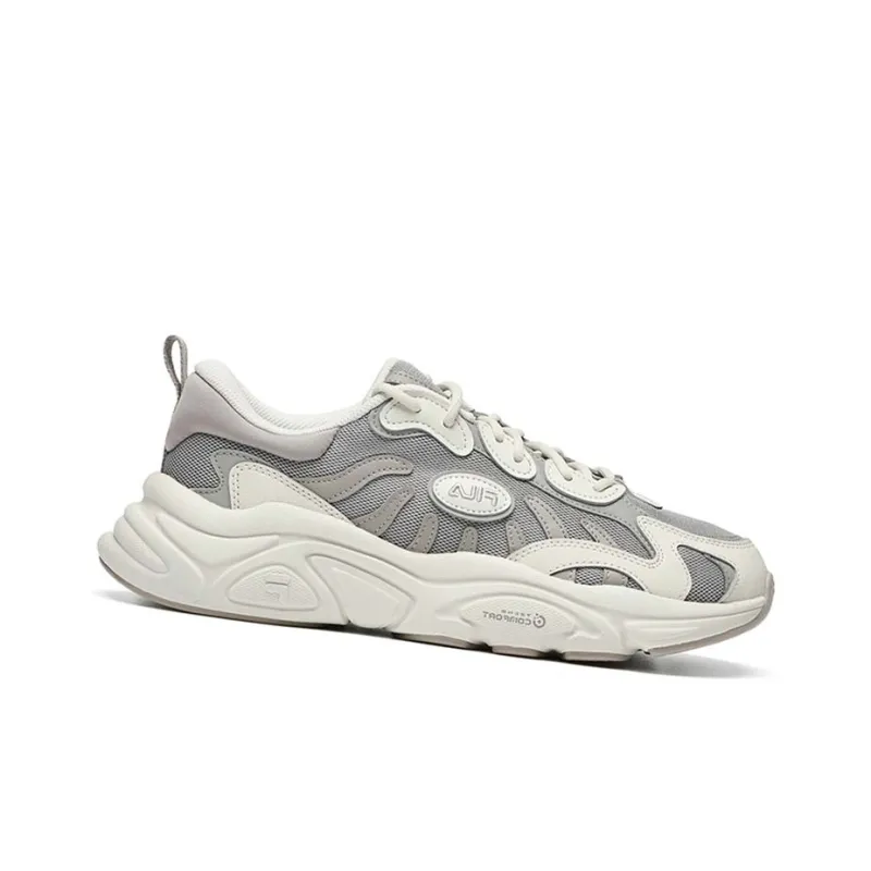FILA Keppler Cushioning Anti Slip And Wear Resistant Low Top Casual Shoes Men's Gray White-2