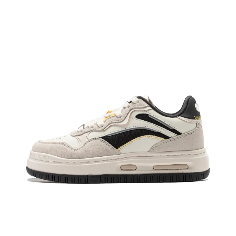 LiNing Future C1 Slip Resistant Cushioning Wear Resistant Support Low Top Skateboard Shoes Women's White Black-0