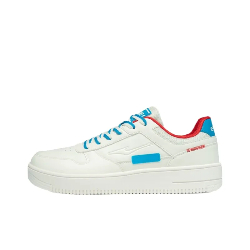 Erke Low Top Skateboard Shoes Men's White Blue-0
