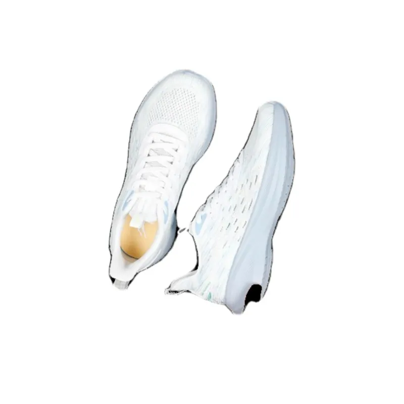 QIAODAN Slip Resistant Low Top Running Shoes Men's White Blue-3