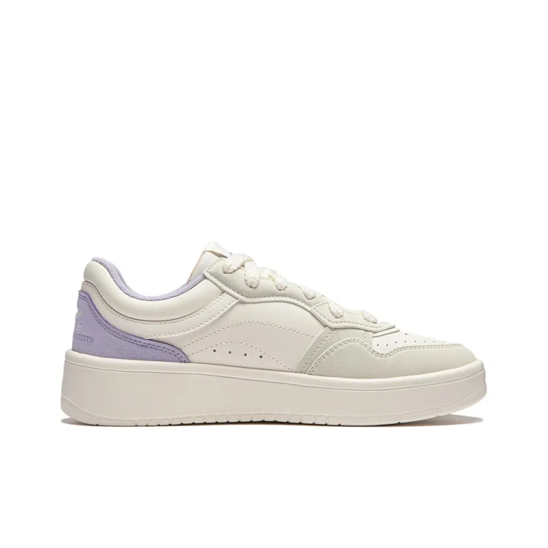 LiNing Line 2.0 At The Beginning V2 Anti Slip Wear Resistant Low Top Skateboard Shoes Women's White Green-1