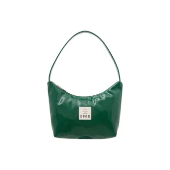 Emis Polyurethane Hobo Bag, One Shoulder Handbag Regular Women's Green