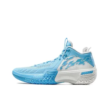 LiNing Shudder Cushioned Slip Resistant Lightweight Rebound High Top Basketball Shoes Men's Blue White