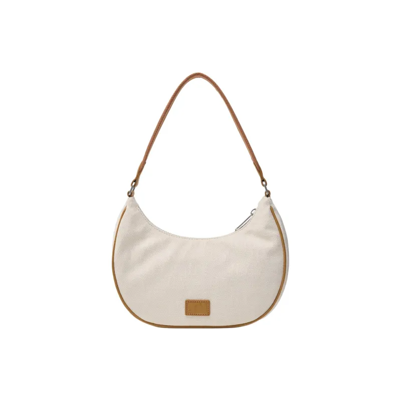 MLB Polyester Blended Cotton Shoulder Bag Handbag Regular Unisex Beige & Brown-3