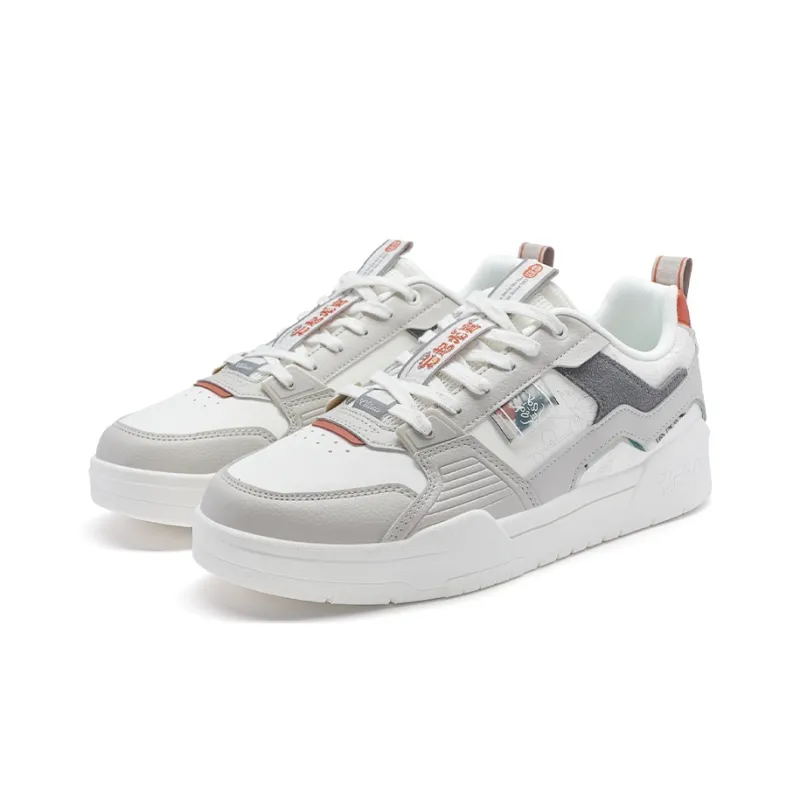 XTEP New Year Collection Slip Resistant Low Top Skateboard Shoes Men's Gray White-3