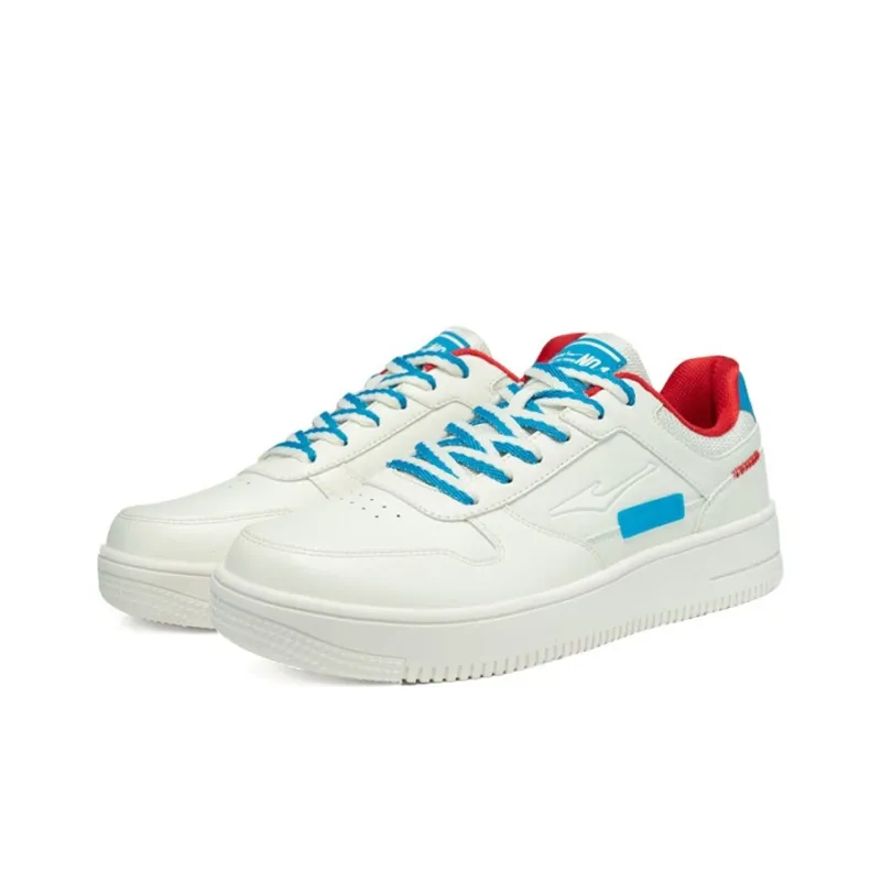 Erke Low Top Skateboard Shoes Men's White Blue-2