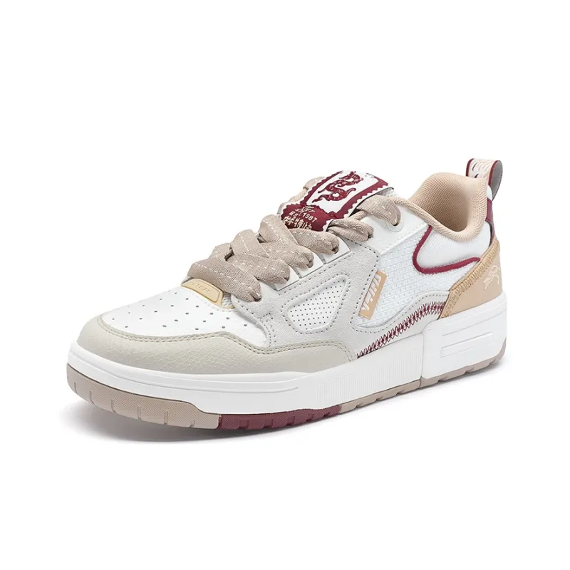 XTEP New Year Collection Slip Resistant Low Top Skateboard Shoes Men's White Gray Brown-1