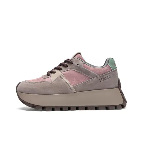 Kappa Chunky Sneakers Women's Low-Top Red Deer Brown/Milk Tea Pink