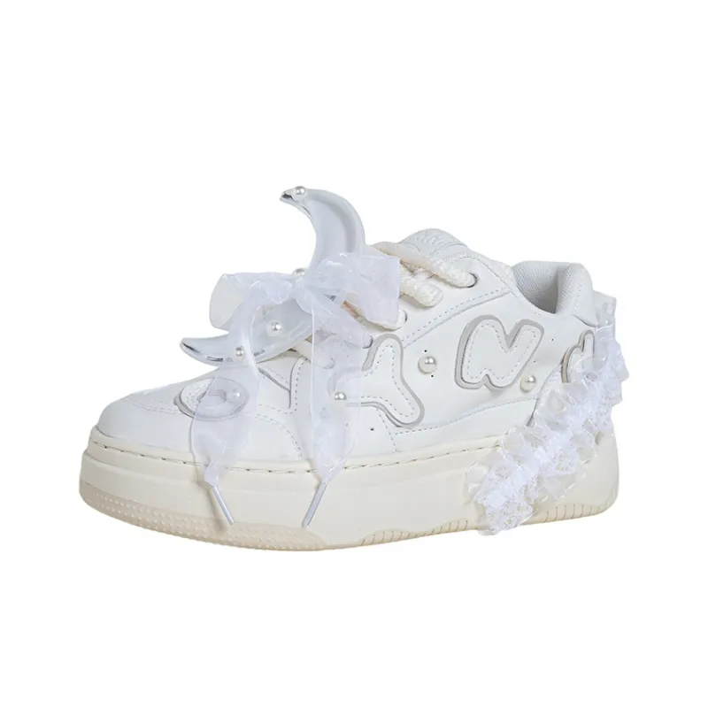 OYNN Young Baby Series Skateboard Shoes Women's Low Top Beige-2