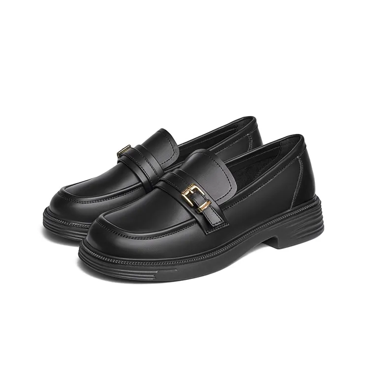 JOSINY British Style Small Leather Slip-on Shoes Loafers 3cm Women's-2
