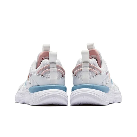 QIAODAN Anti Slip Wear Resistant Low Top Sports Casual Shoes Women's White Blue-3