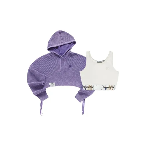 FILA FUSION Casual Set Women's Luminous Purple+Beige White