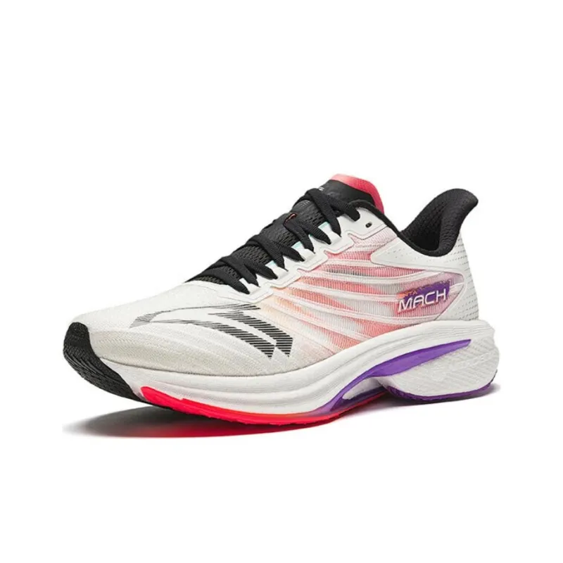 Anta MACH 4.0 Cushioning, Slip Resistant, Rebound Low Top Running Shoes Men's Black White-1