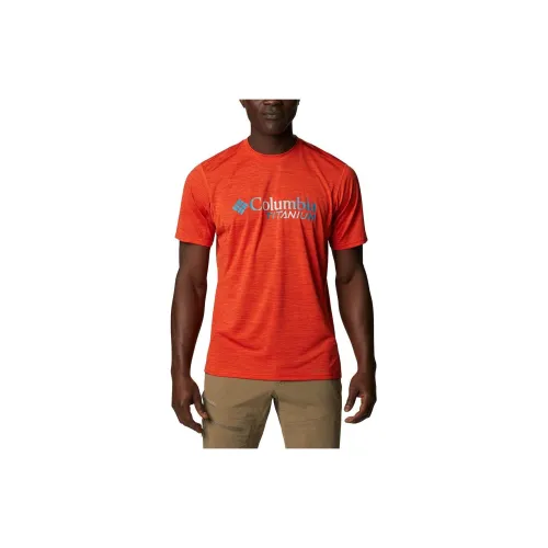 Columbia Titan Pass T-Shirts Men Orange Red