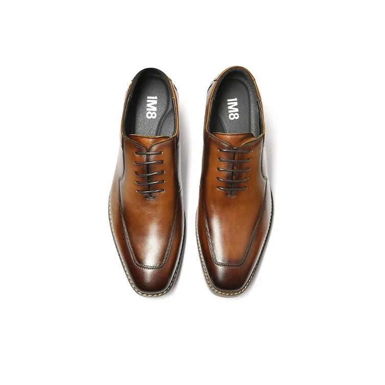 1M8 Dress Shoes Men Low Top Black/Brown-8