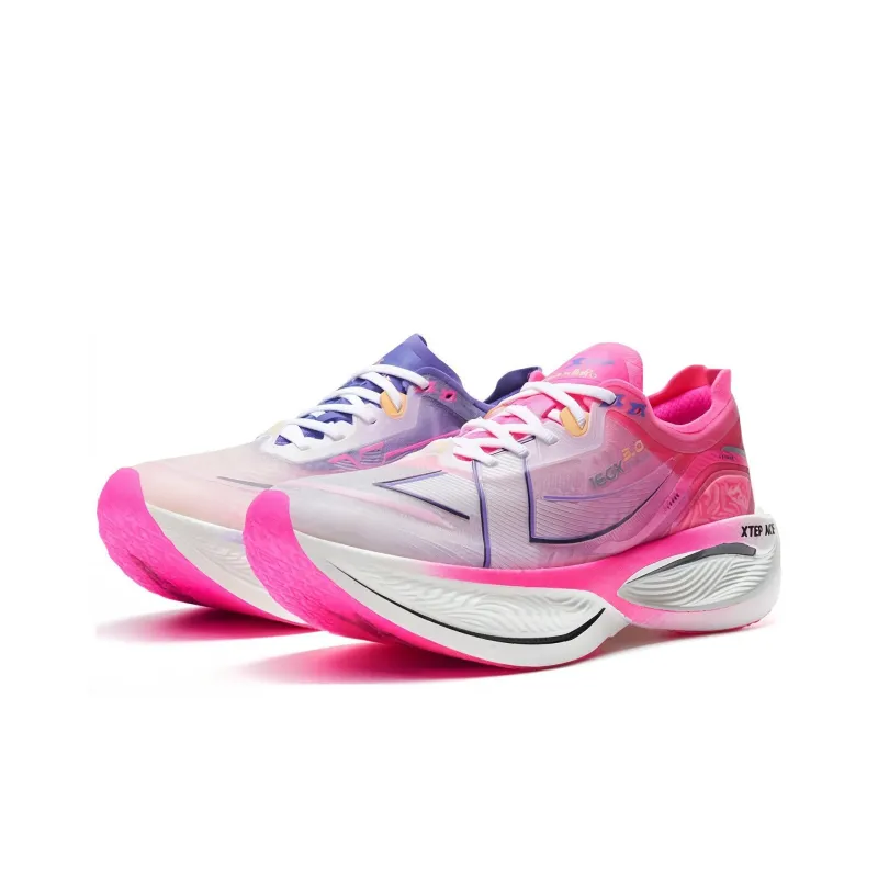 XTEP 160X 3.0 Pro Cushioned Slip Resistant Lightweight Rebound Low Top Running Shoes Women's White Red-2