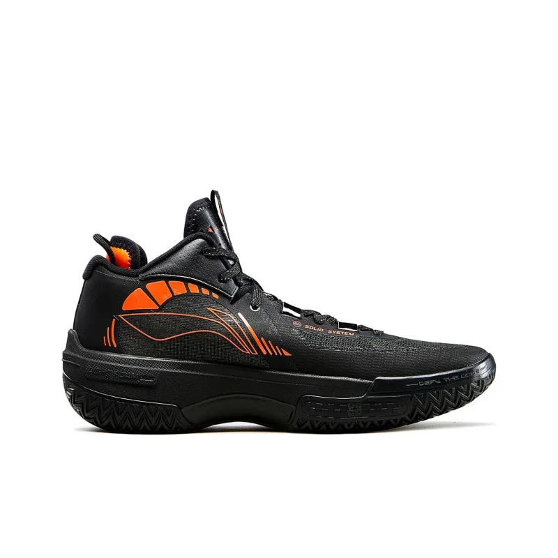 LINING Basketball Shoes Men High Top Black-1