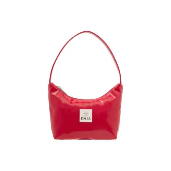 Emis Polyurethane Hobo Bag, One Shoulder Handbag Women's Red