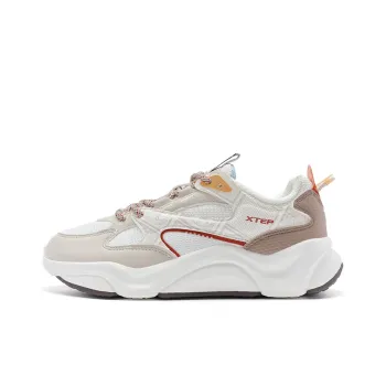 XTEP New Year Collection Slip Resistant Cushioning Low Top Casual Shoes Women's Beige Gray Brown