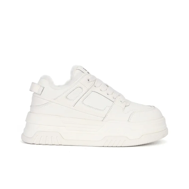 CHRISTINE SHEII Siu Siu Coverage Warm Anti-Slip And Wear-Resistant Low-Top Skateboard Shoes Women's White-1