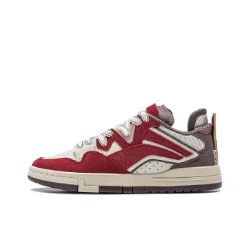 LINING Wei Wu PRO Skateboard Shoes Women's Low Top Cream White/Maroon