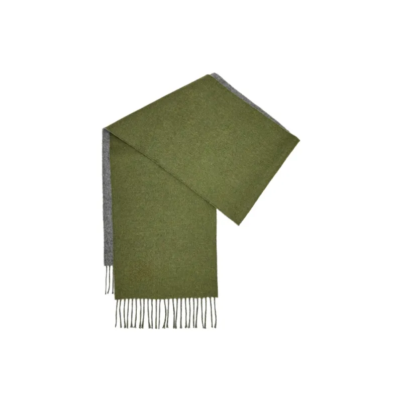 LOEWE Knit Scarves Unisex Gray Green-2