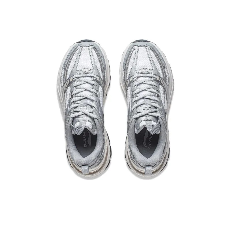 LiNing Aurora 2K V2 Cushioning Anti Slip And Wear Resistant Support Low Top Casual Shoes Women's Silver White-3
