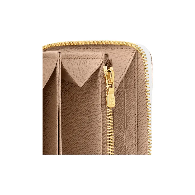LOUIS VUITTON Zippy Monogram Dunes Canvas With Leather Wallet Women's Beige-4
