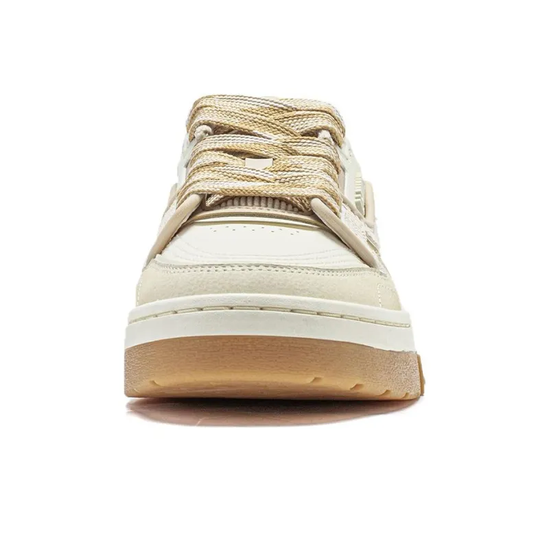 LiNing 001 BTC Slip Resistant Cushioning Abrasion Resistant Support Low Top Skateboard Shoes Women's Dusty Khaki-4