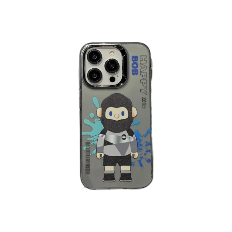 Dis Cat TPU Material Oil Painting Machine Made Bear Phone Cases Compatible With IPhone 12/13/14/15/Pro/Mac-7