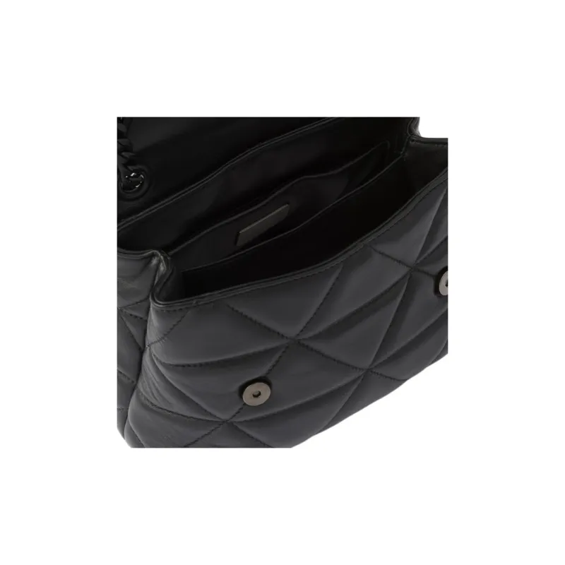 PRADA Soft Sheepskin Material Portable Crossbody Bag Shoulder Bag Women's Black-3