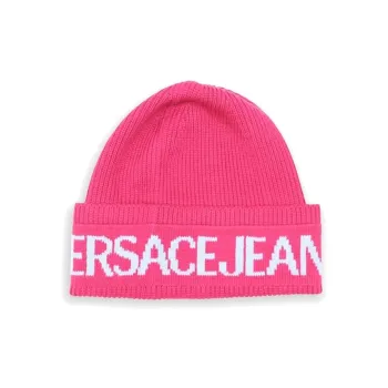 VERSACE JEANS COUTURE Acrylic Fiber Wool Beanies Unisex Pink