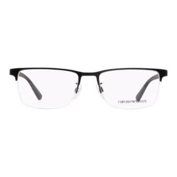 EMPORIO ARMANI Alloy Irregular Shape Eyeglass Frames Men's Black