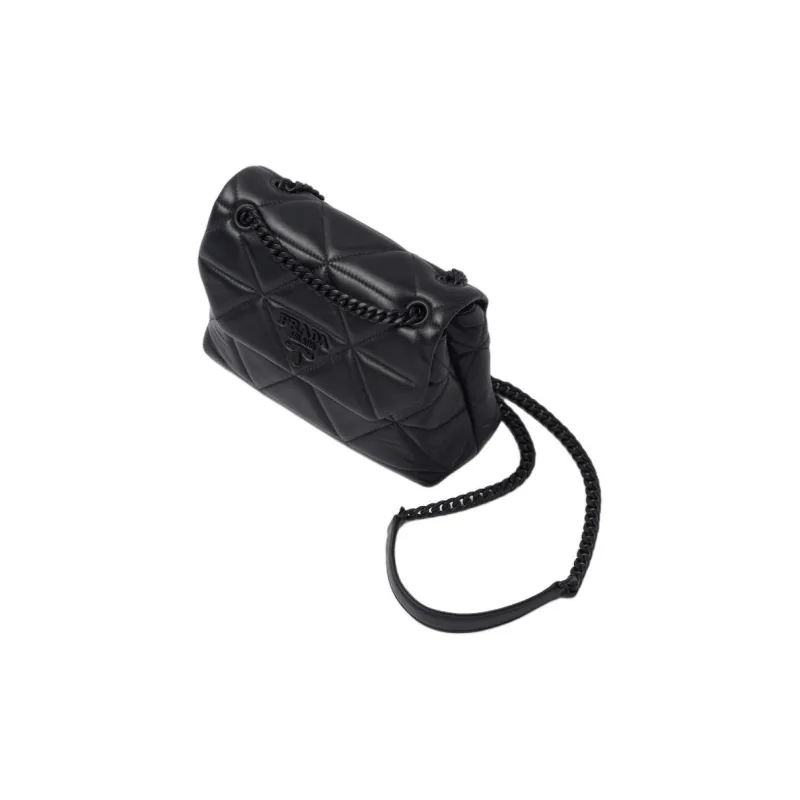 PRADA Soft Sheepskin Material Portable Crossbody Bag Shoulder Bag Women's Black-1