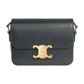 CELINE Triomphe Arc De Triomphe Cow Leather Tofu Bag, Crossbody Bag, Shoulder Bag Women's Stone Gray