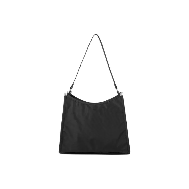 Emis Nylon Hobo Bag Square Shoulder Bag Regular Unisex Black-2