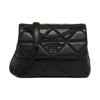 PRADA Soft Sheepskin Material Portable Crossbody Bag Shoulder Bag Women's Black