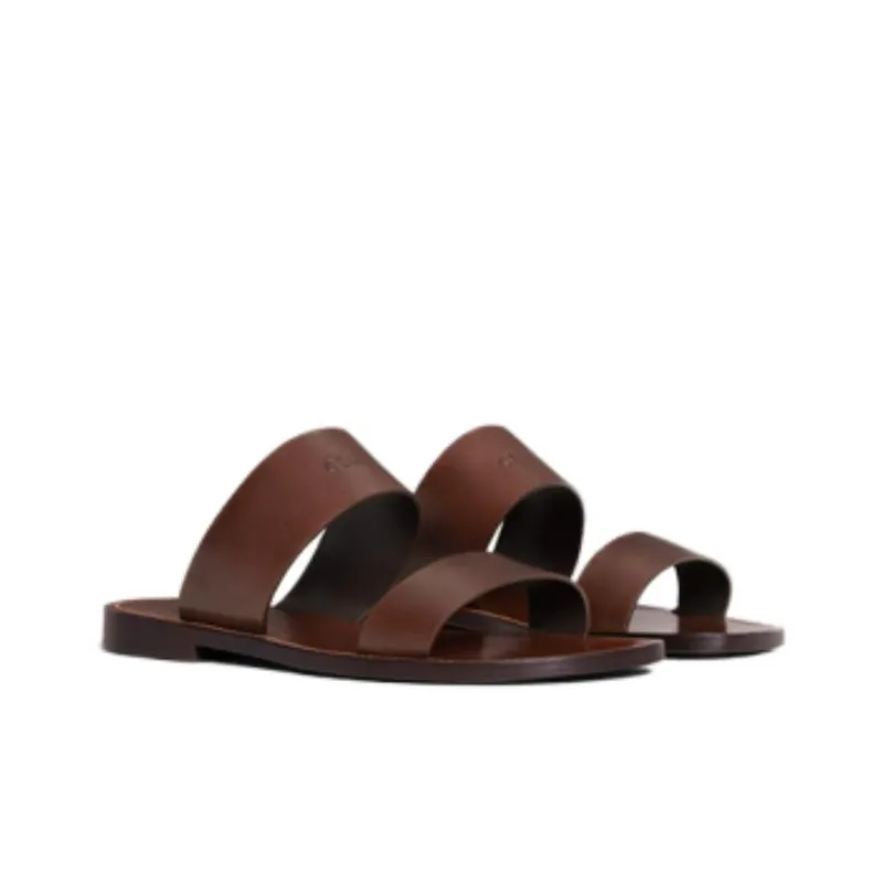 CELINE Lerins Slides Dark Brown-2
