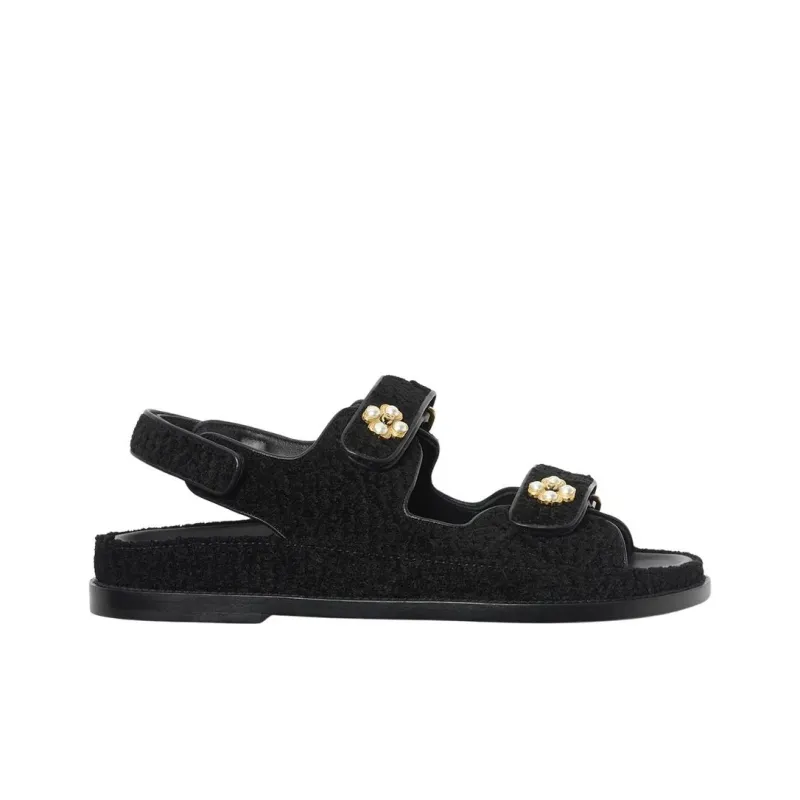CHANEL Strap Sandals Women's Black-1