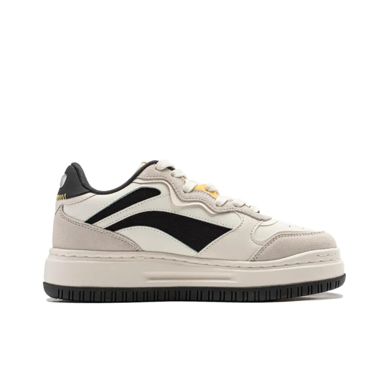 LiNing Future C1 Slip Resistant Cushioning Wear Resistant Support Low Top Skateboard Shoes Women's White Black-1
