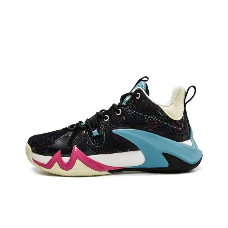 QIAODAN Anti Slip Wear Resistant Low Top Basketball Shoes Men's Black-0