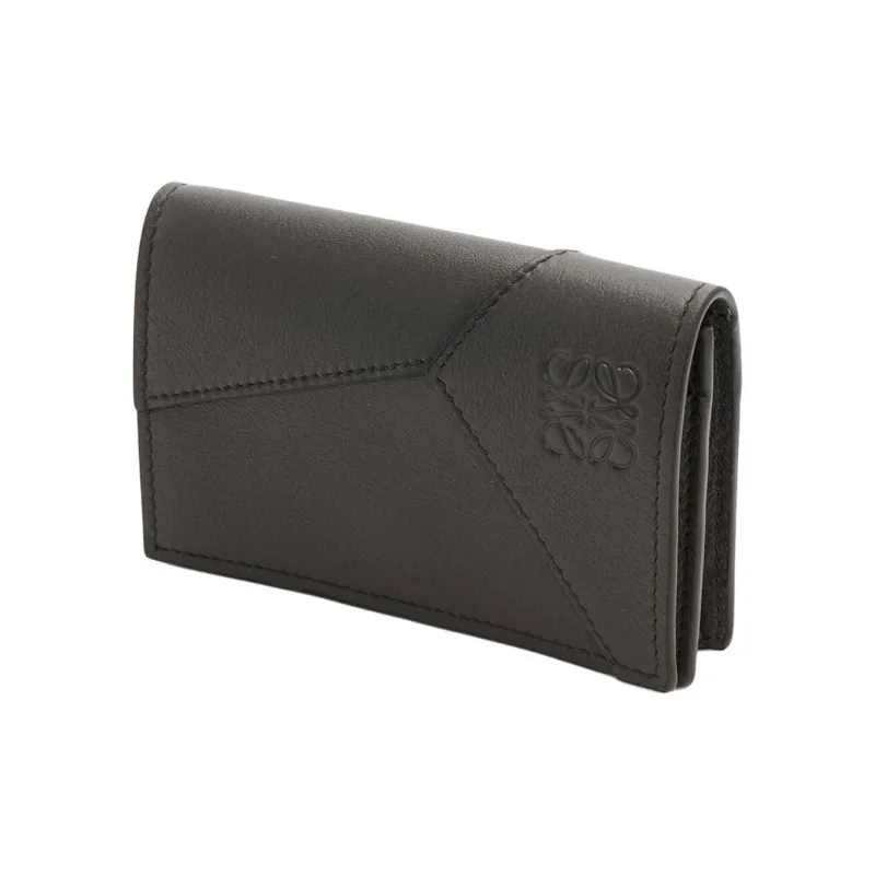 LOEWE Classic Calfskin Business Card Holder Men's Dark Gray-1
