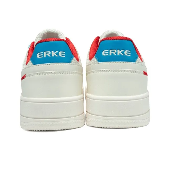 Erke Low Top Skateboard Shoes Men's White Blue-3