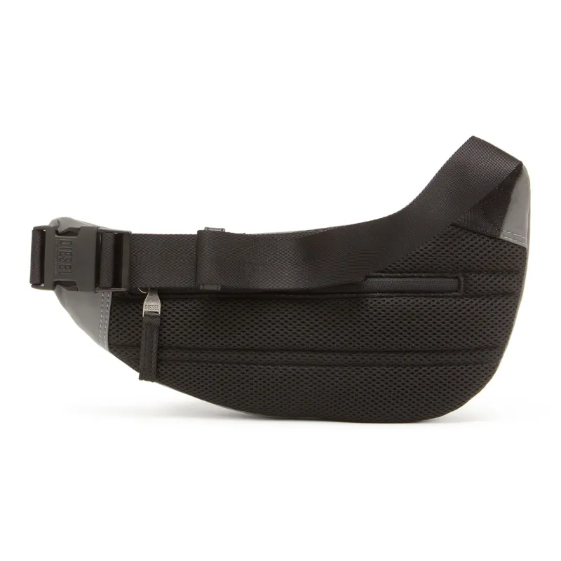 DIESEL Polyurethane PU Sling Bag, Crossbody Bag Men's Silver-2